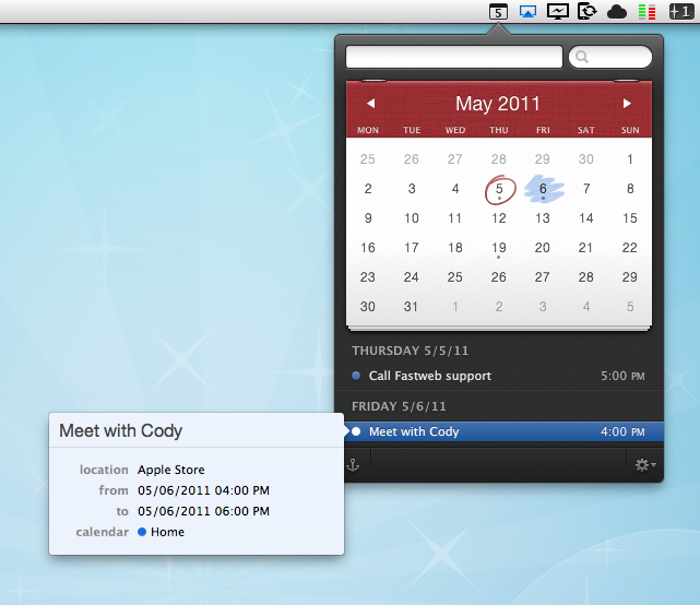 tricks for mac calendar